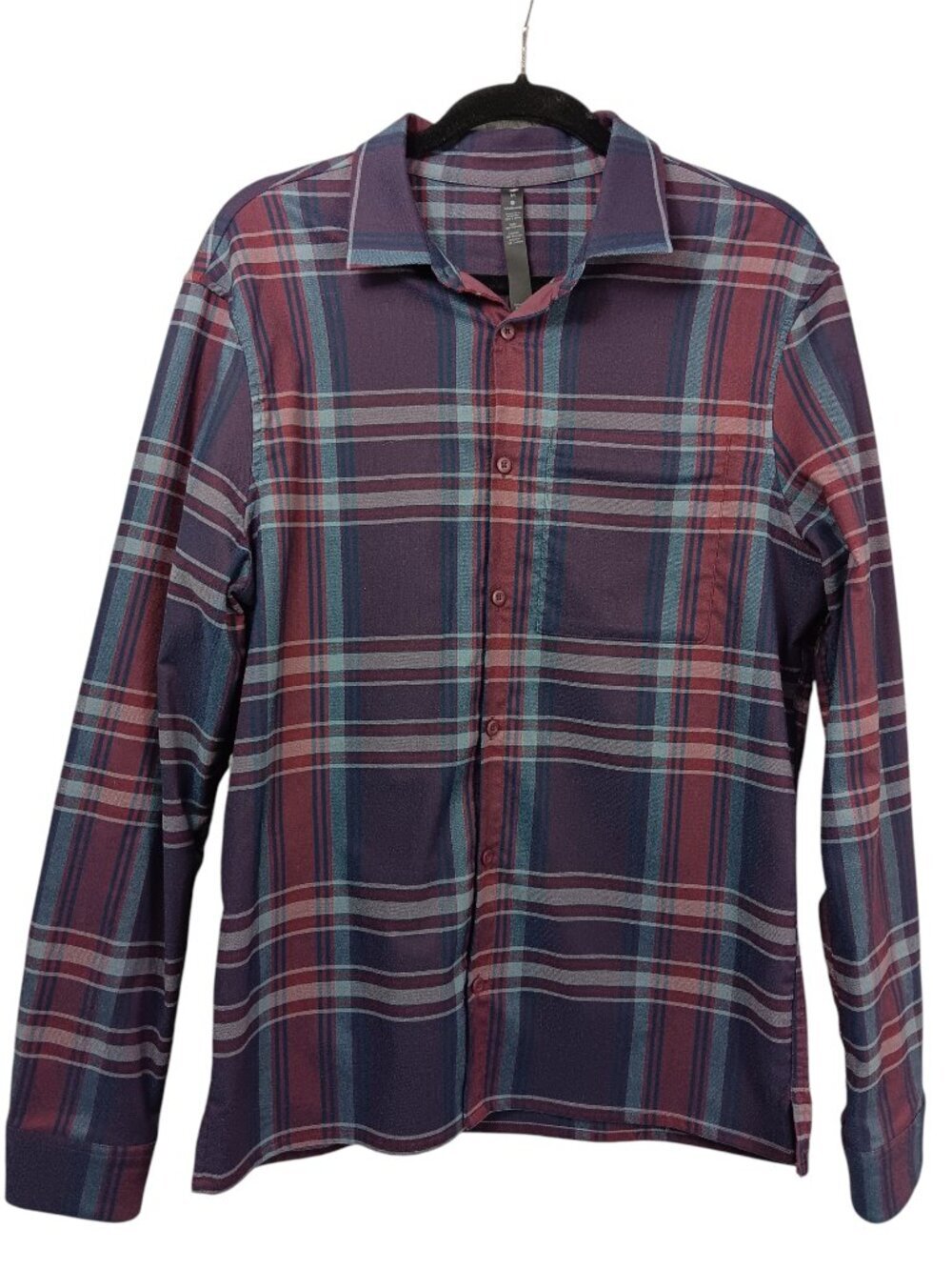 LULULEMON Men's Masons Peak Plaid Flannel Shirt Size M Long Sleeve Button-up